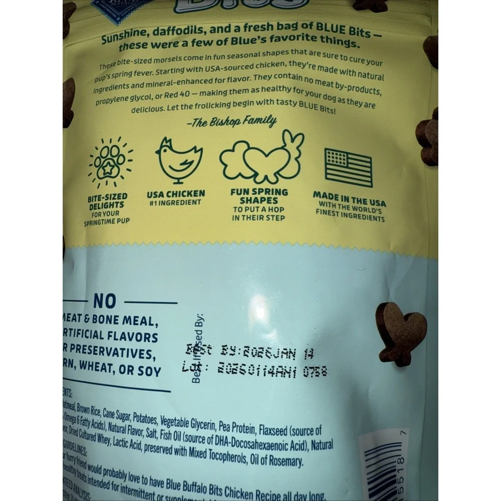 Blue Buffalo Bits Spring‎ Seasonal Chicken Flavor Training Dog Treats - 4.5oz